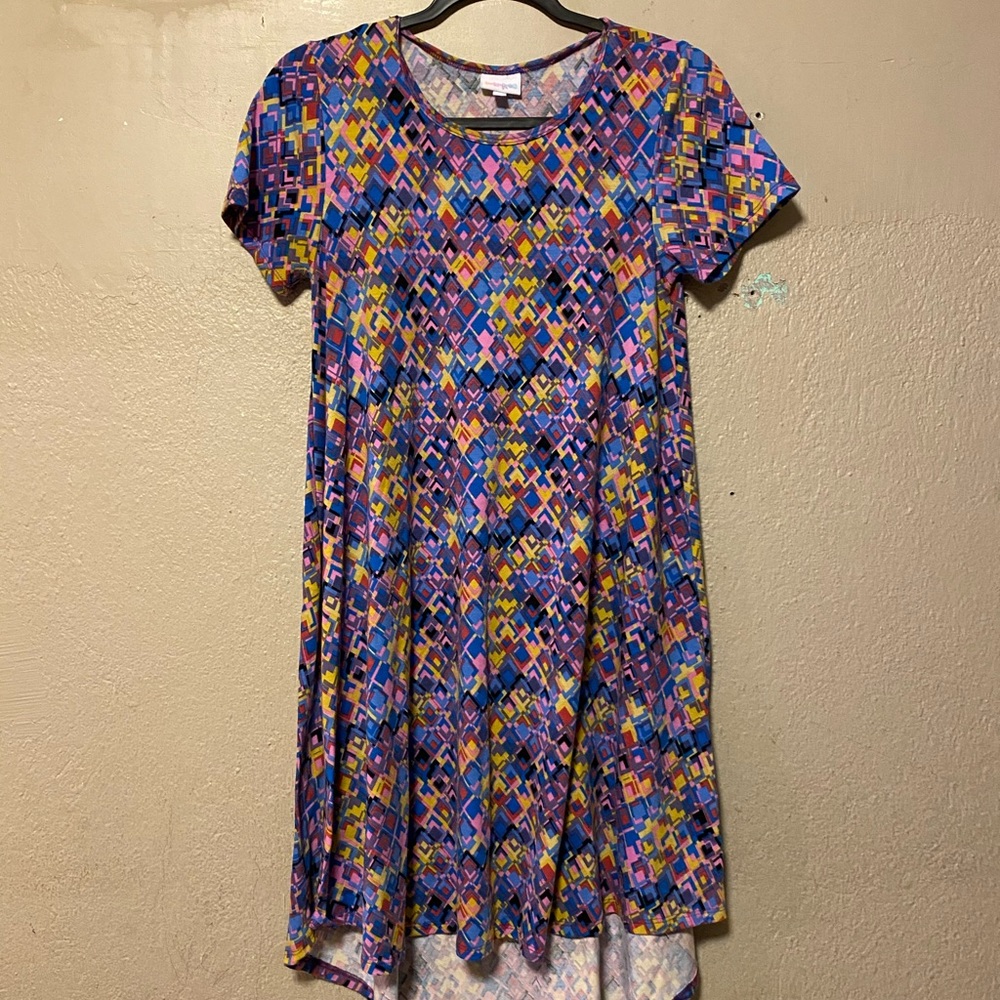 LuLaRoe Carly- XS Geometric Dress Multi Color